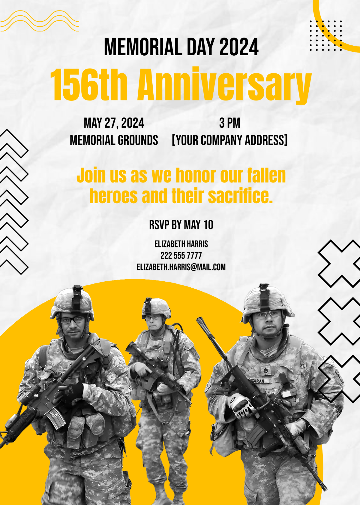 Memorial Day Anniversary Invitation Template - Edit Online & Download