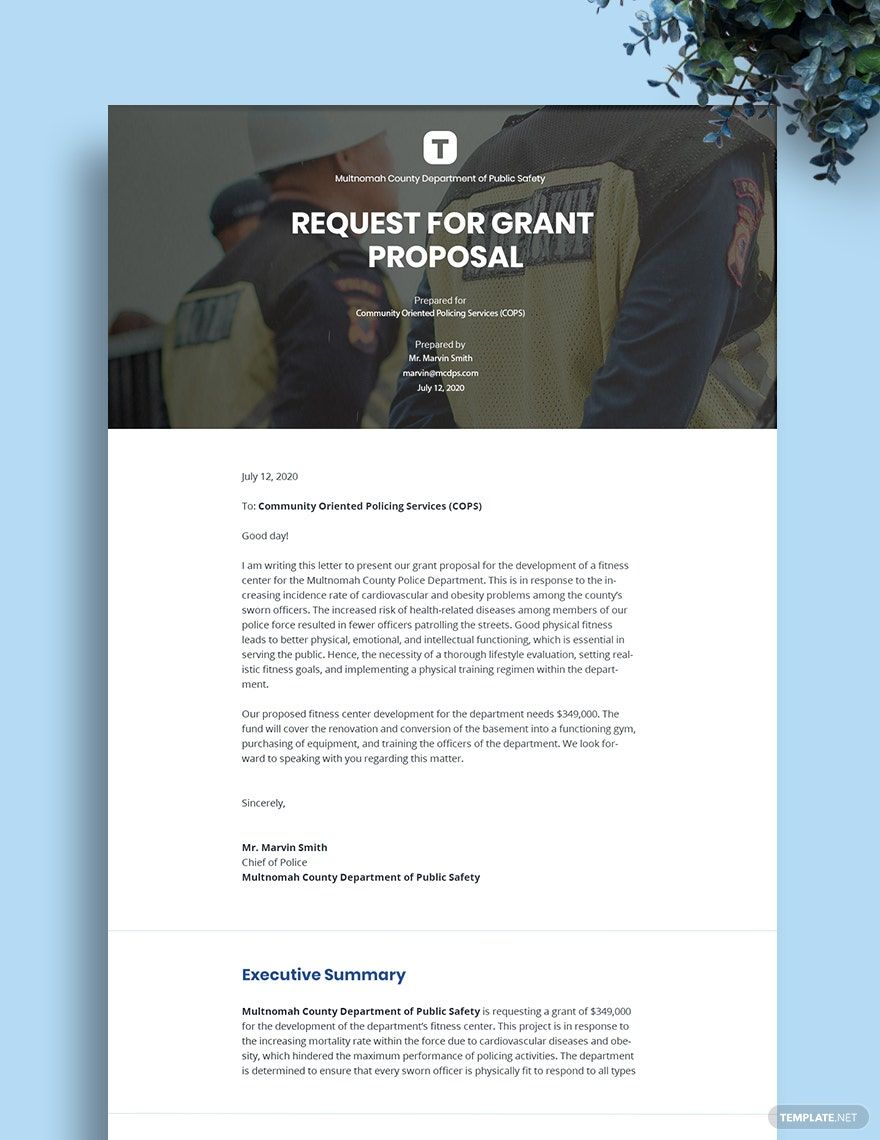 Request for Grant Proposal Template