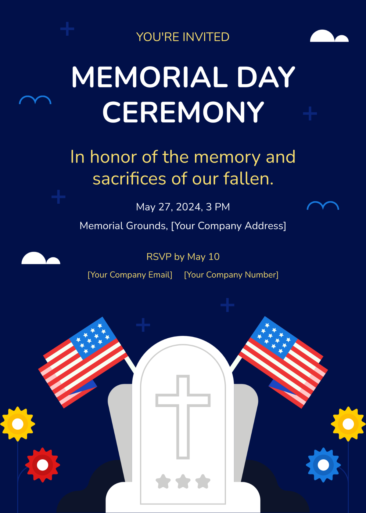 Memorial Day Ceremony Invitation Template
