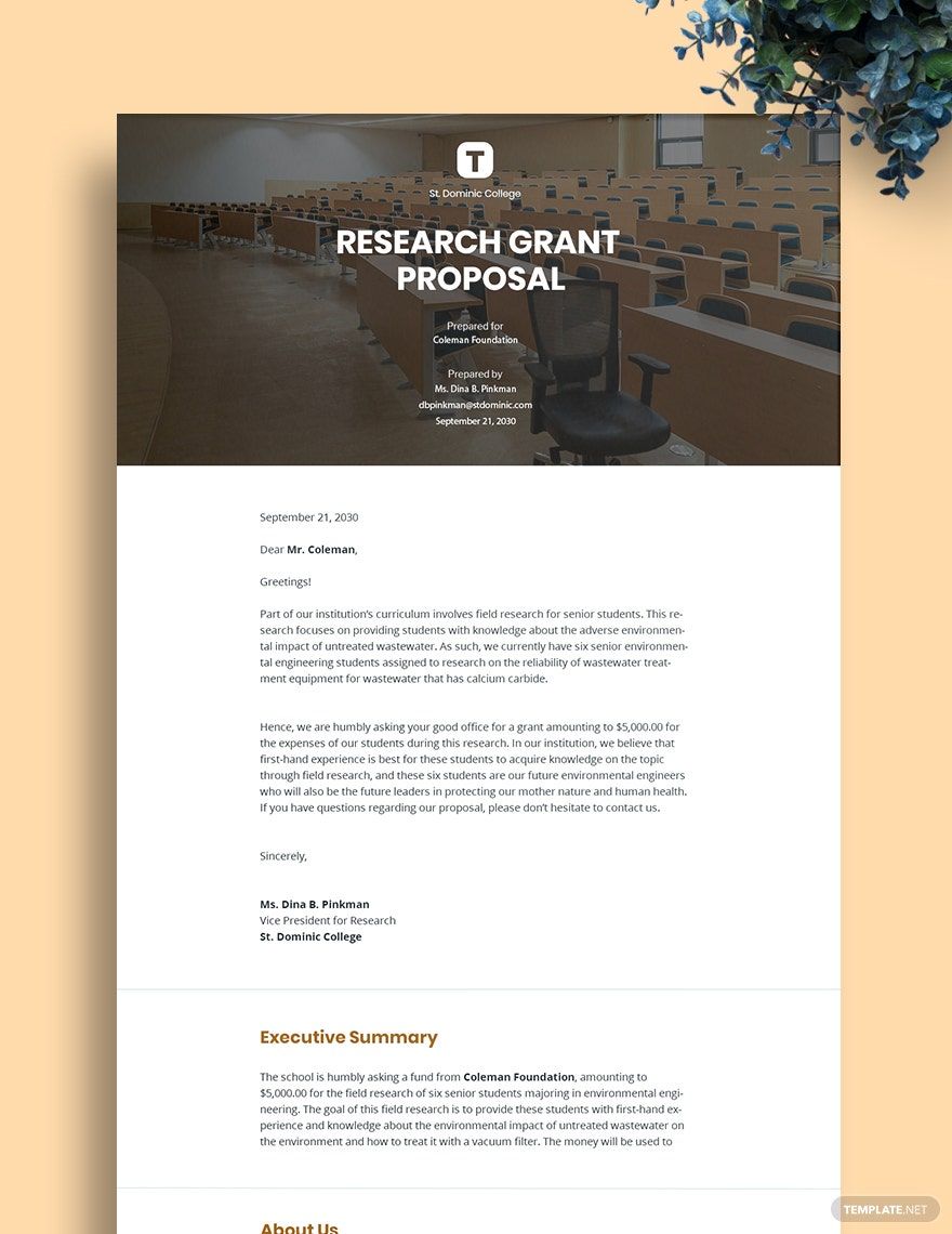Research Grant Proposal Template