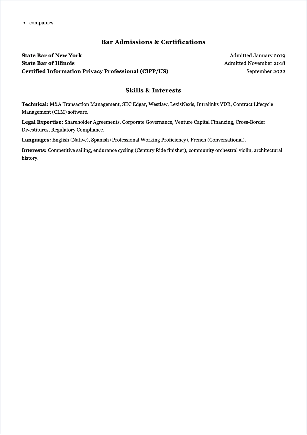 Free Lawyer ATS CV Template, AI CV Builder