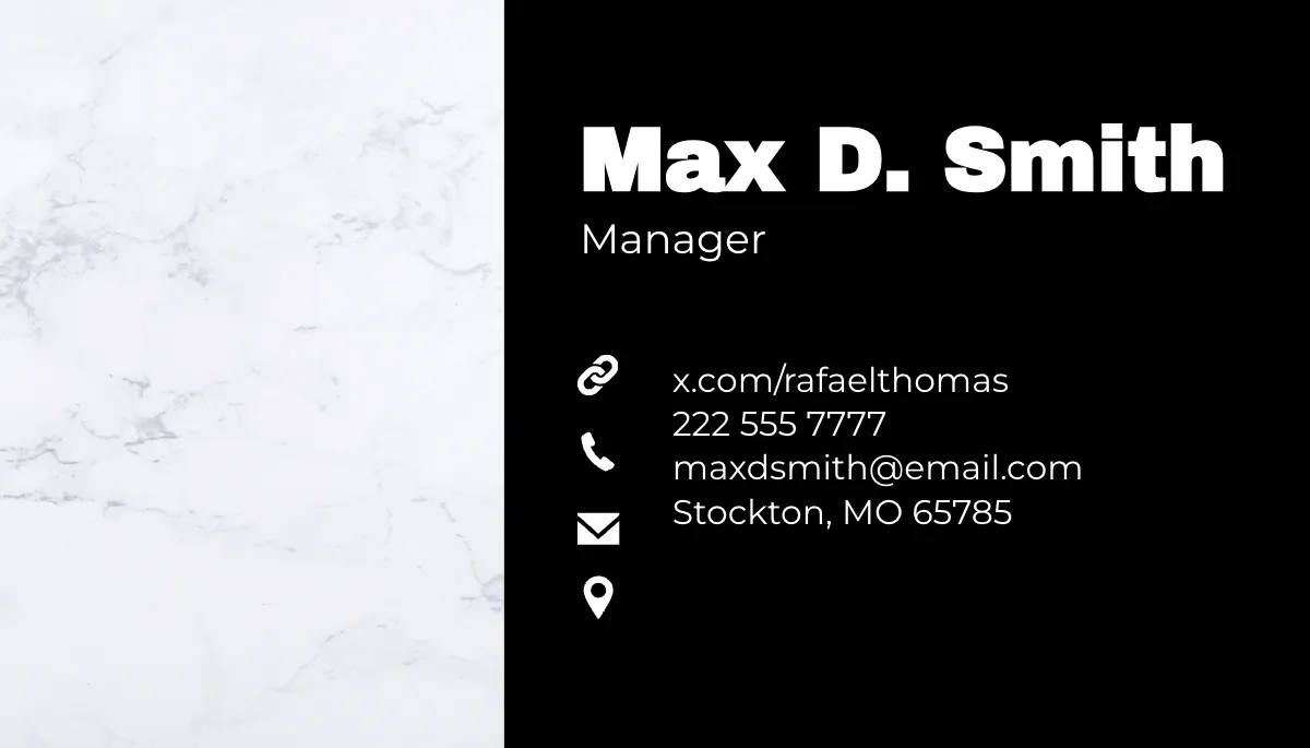 Free X Business Card Template to Edit Online
