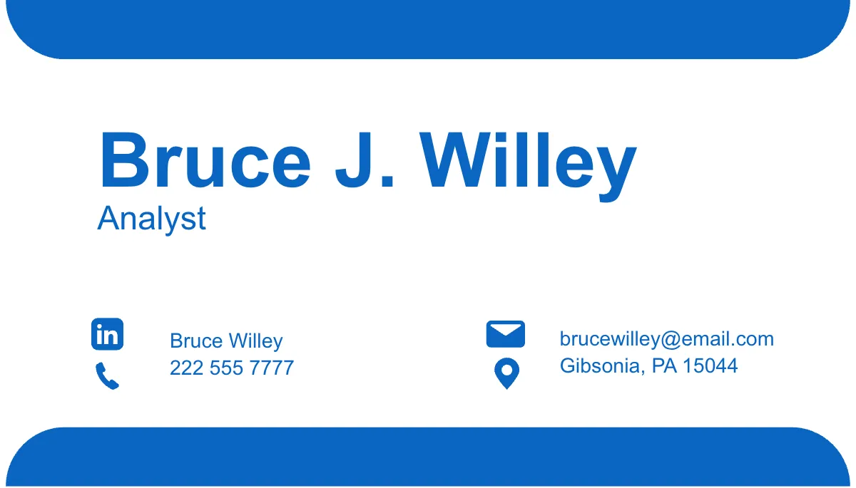 Free LinkedIn Business Card Template to Edit Online