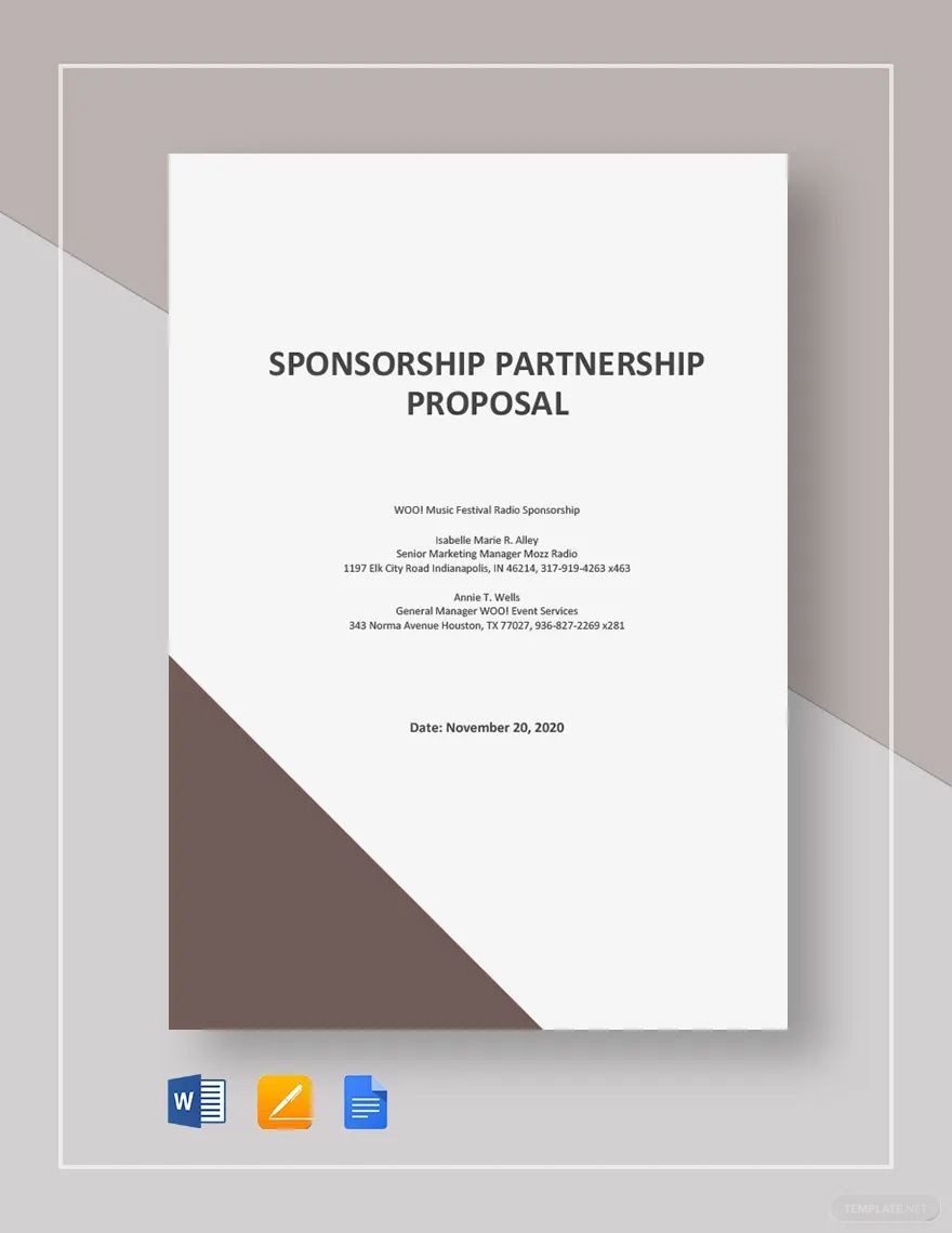 Sponsorship Partnership Proposal Template