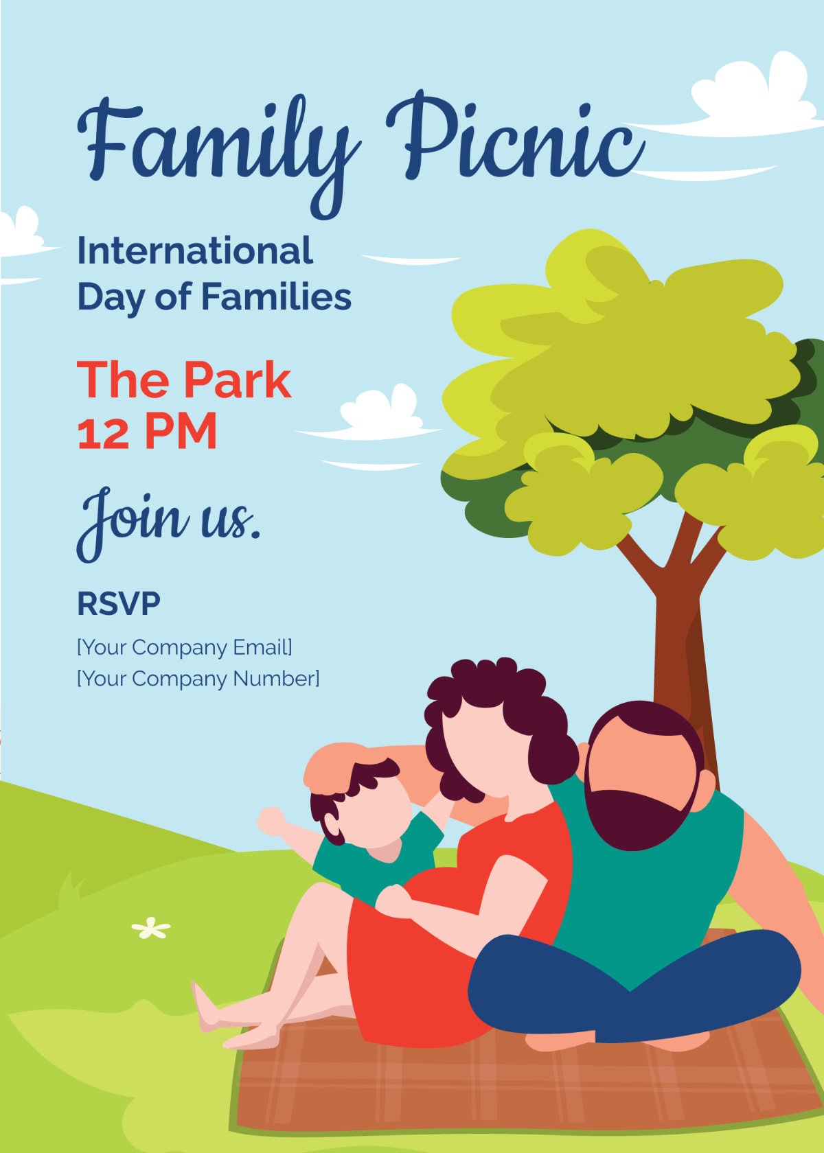 International Day of Families Invitation Card Template