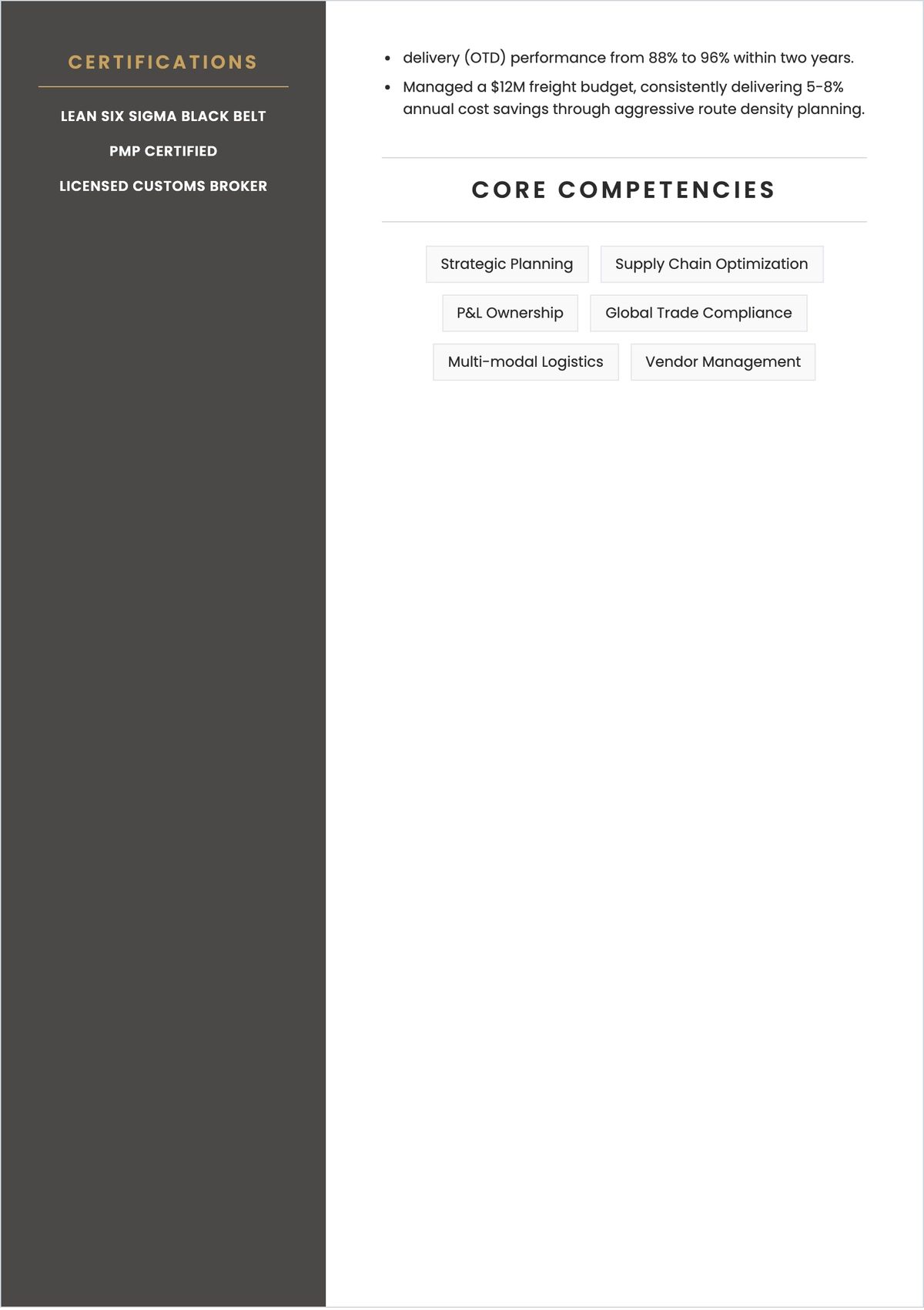 Free Experienced ATS CV Template, AI CV Builder