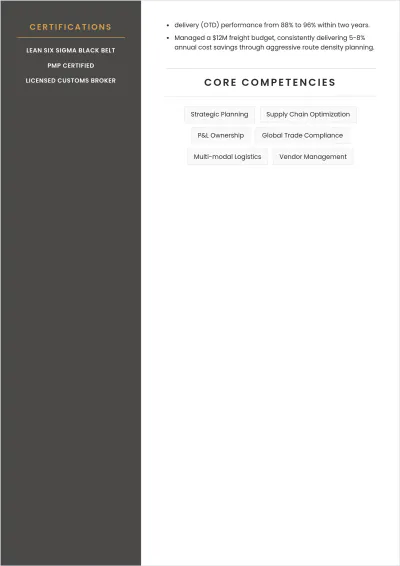 Free Experienced ATS CV Template, AI CV Builder