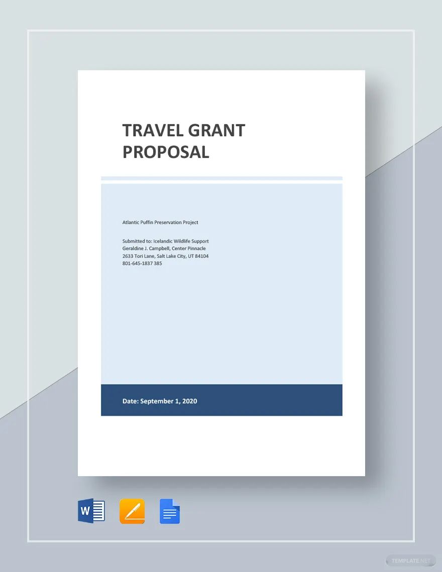 Travel Grant Proposal Template