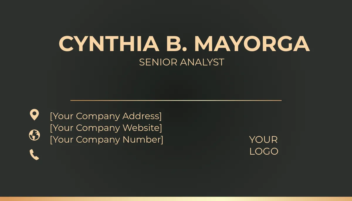 Free Balck & Gold Business Card Template to Edit Online