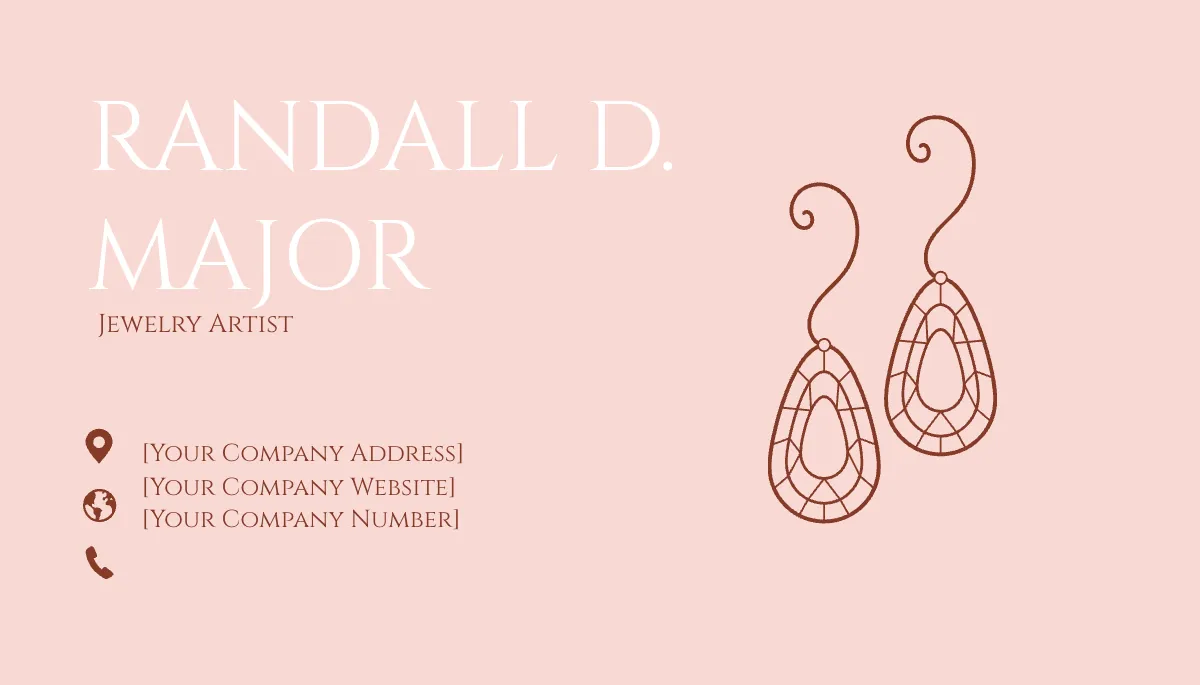 Free Jewellery Business Card Template to Edit Online