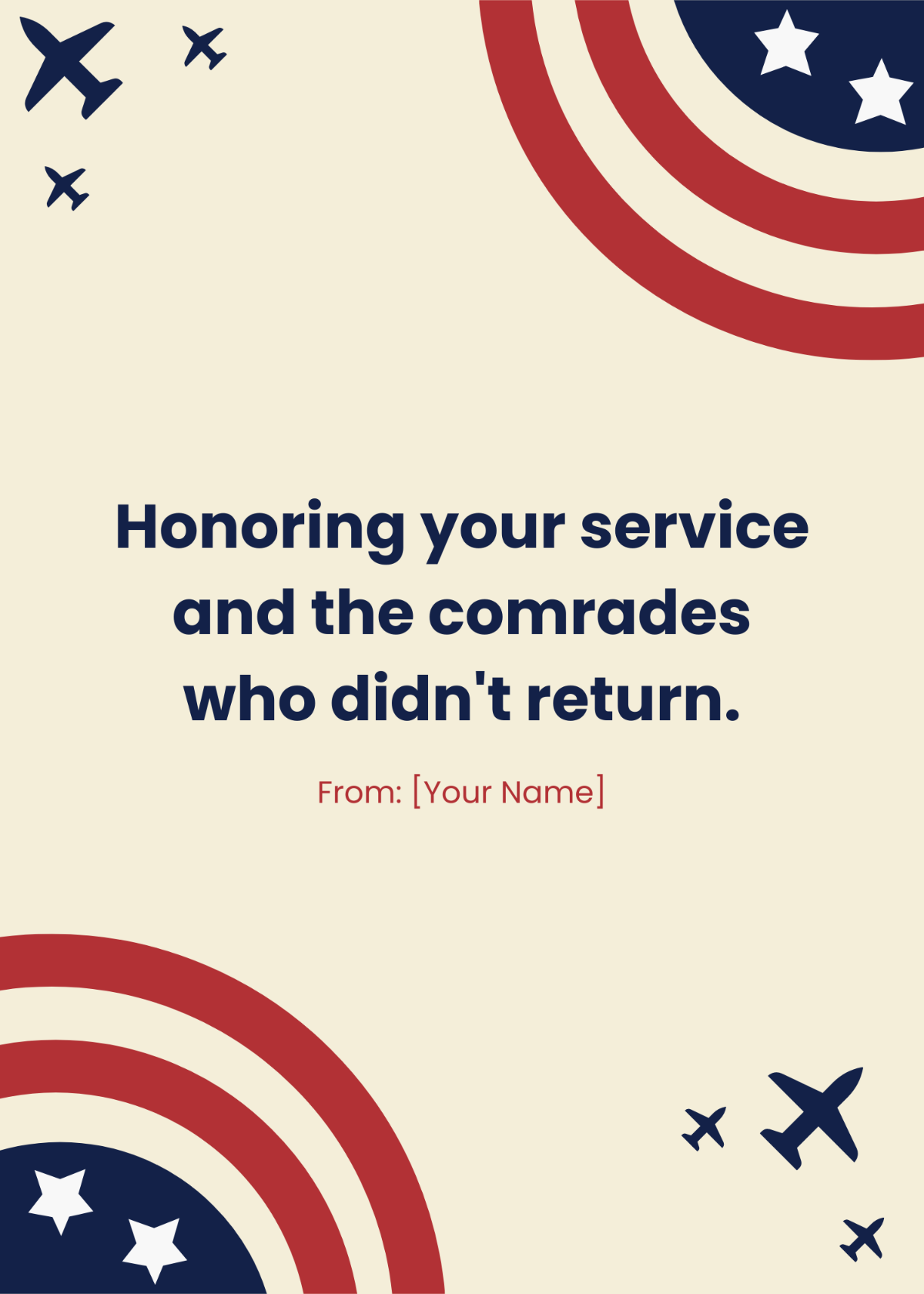 Free Memorial Day Message for Loved Ones Template