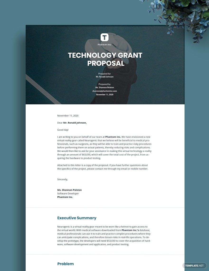 Technology Grant Proposal Template