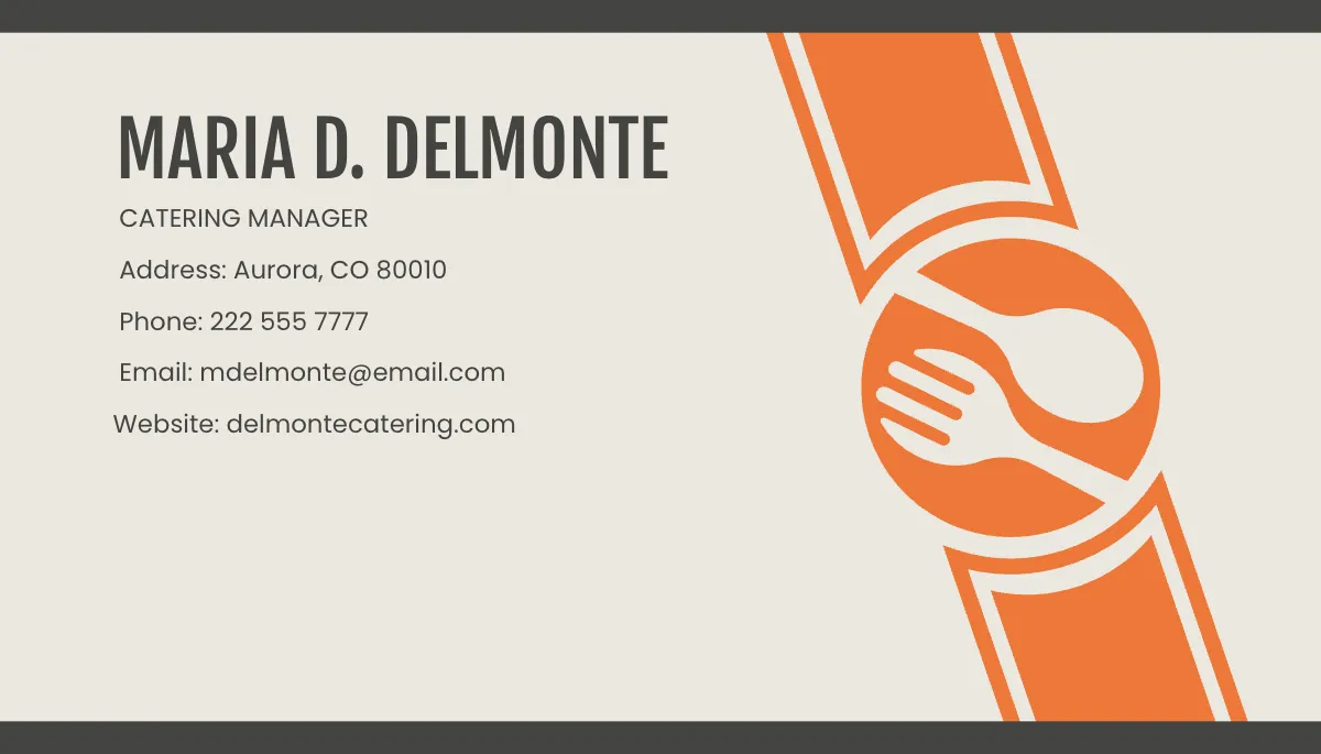 Free Catering Business Card Template to Edit Online