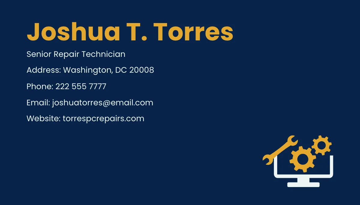 Free Computer Repair Business Card Template to Edit Online