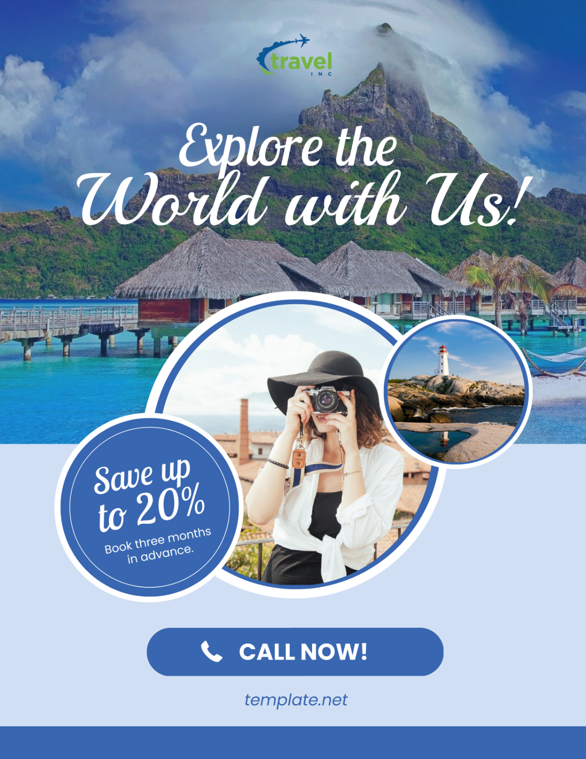 Free Travel Agency Advertisement Flyer Template
