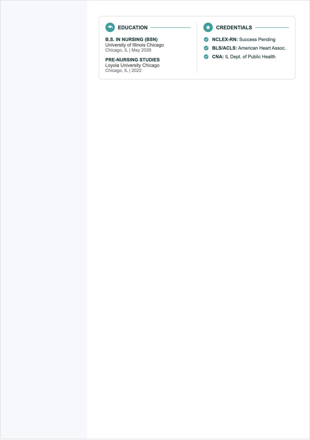 Free Graduate Nurse ATS CV Template, AI CV Builder