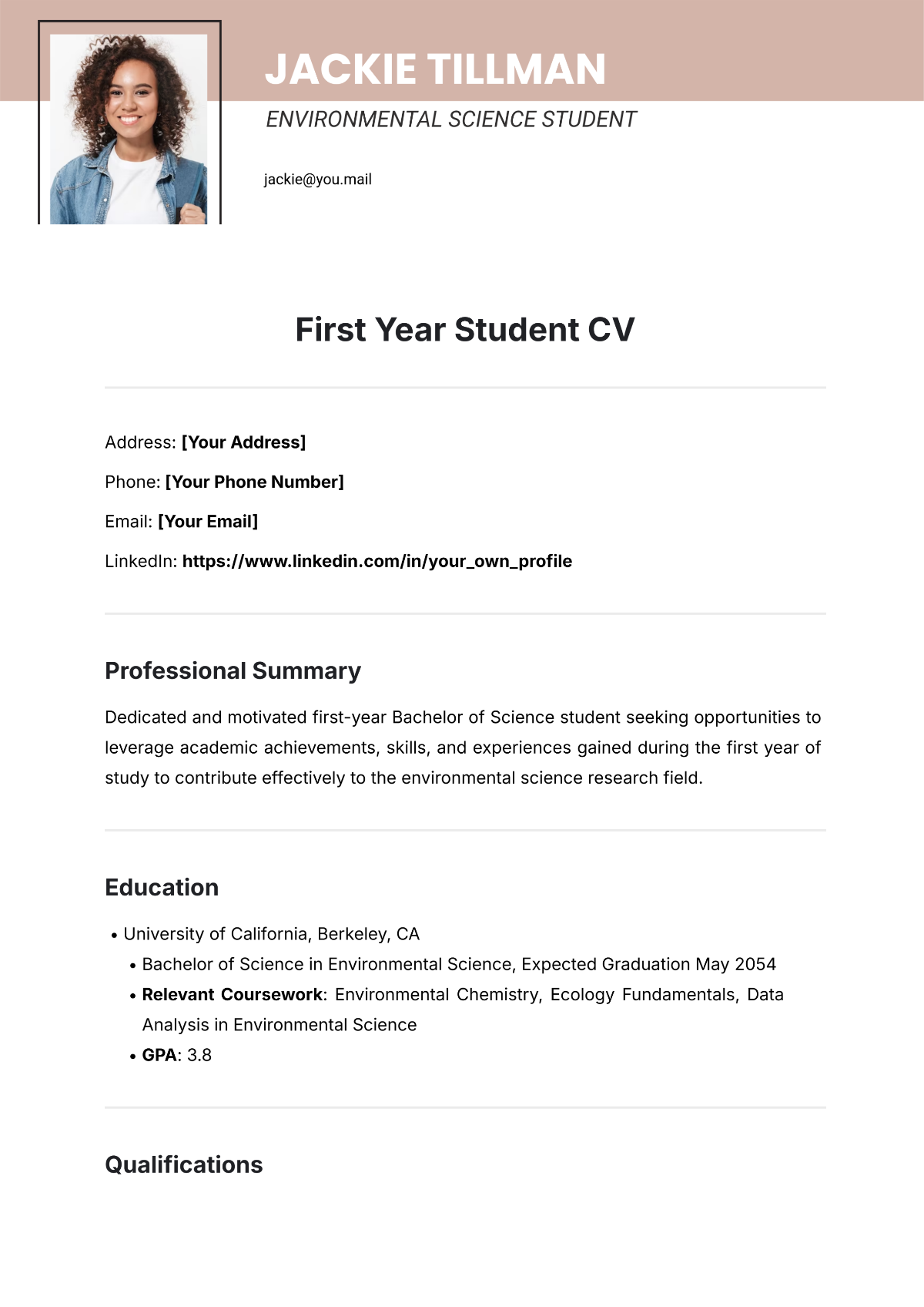 Free Matric Student CV Template To Edit Online Free Matric Student CV Template To Edit Online