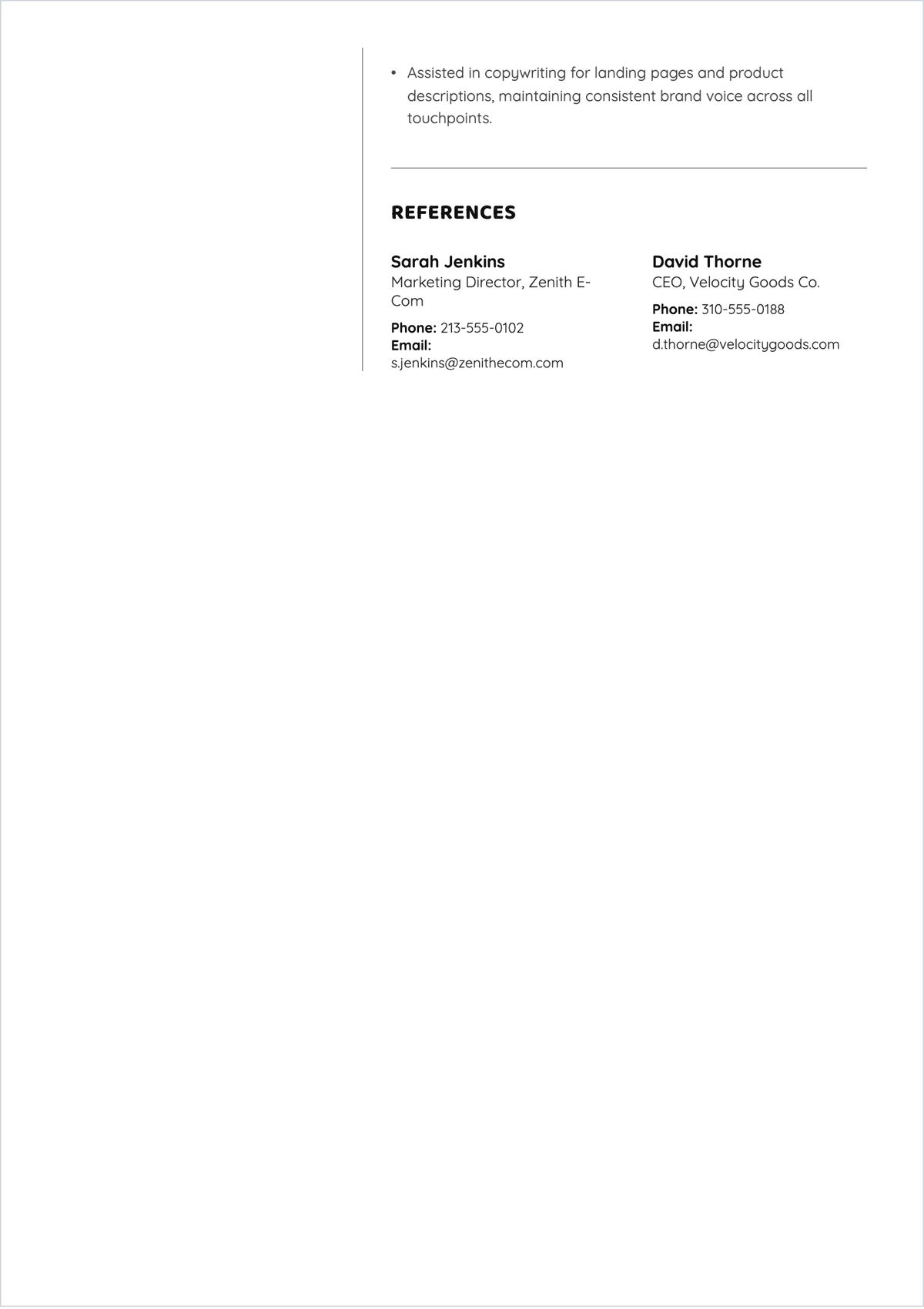 Free Digital Marketing Executive ATS CV Template, AI CV Builder