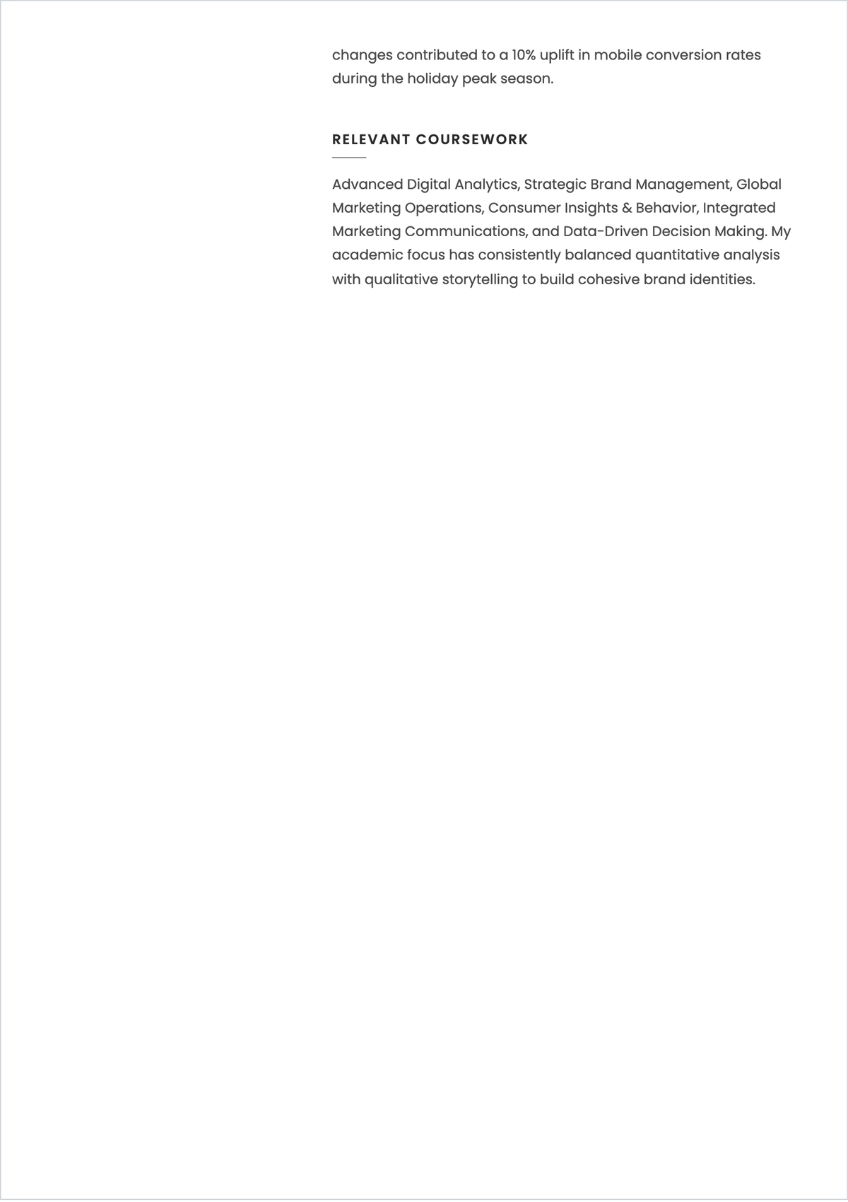 Free Degree Student ATS CV Template, AI CV Builder