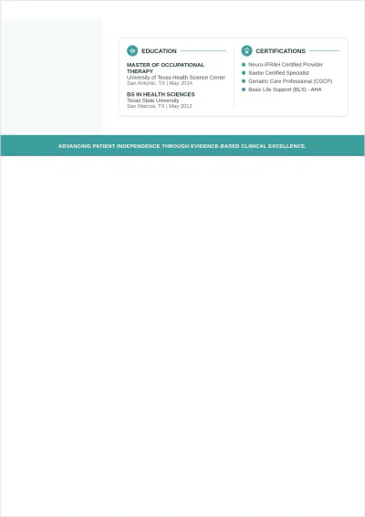 Free Occupational Therapist ATS CV Template, AI CV Builder