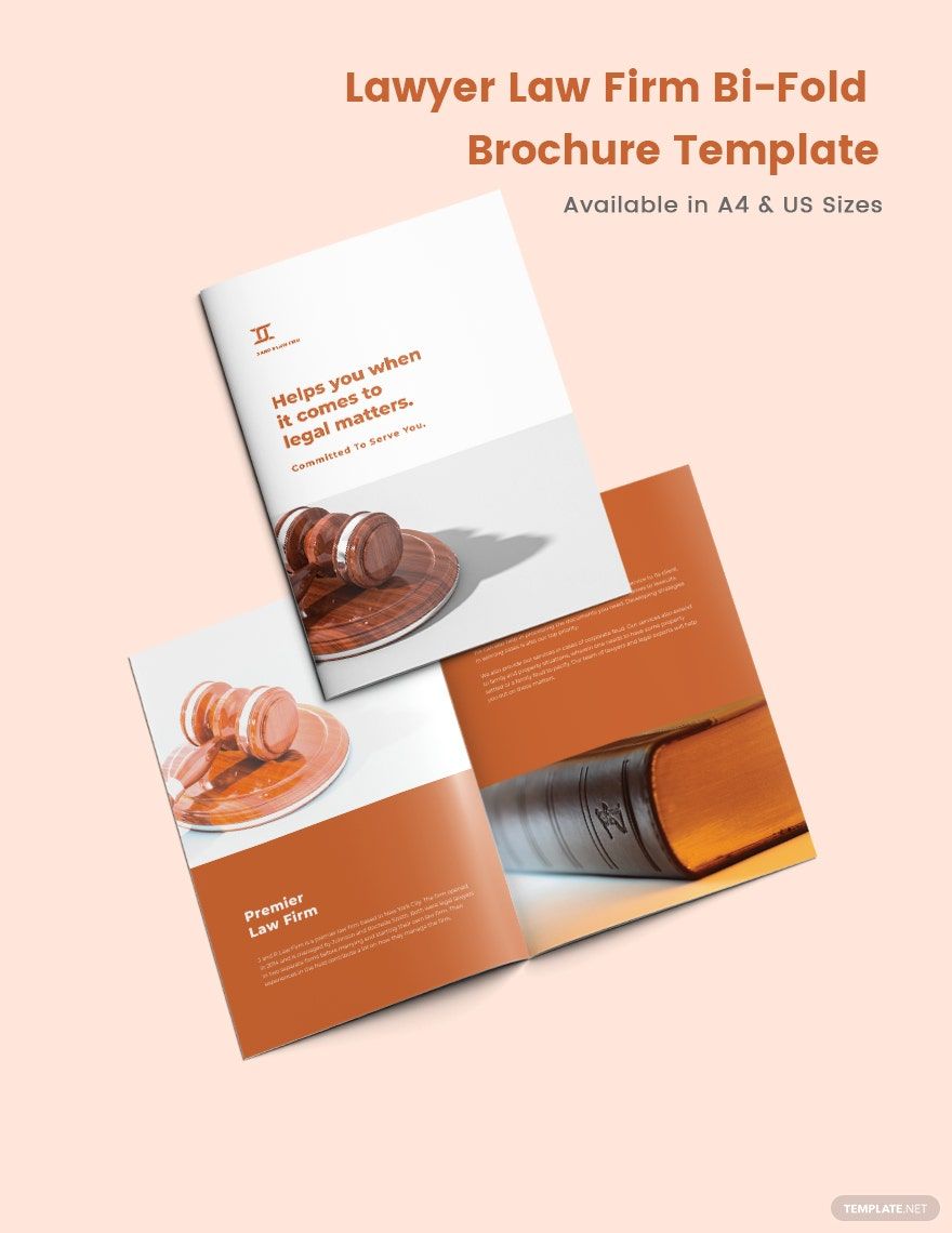Lawyer Law Firm Bi-Fold Brochure Template in Word, Google Docs, PSD, Apple Pages, Publisher