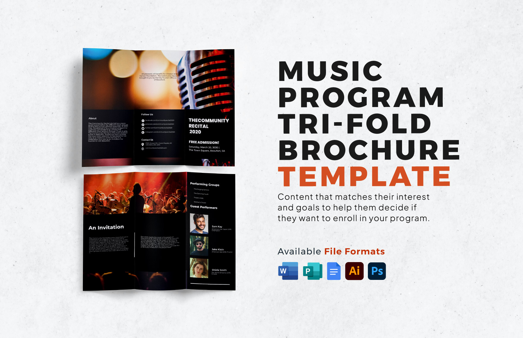 Music Program Tri-Fold Brochure Template