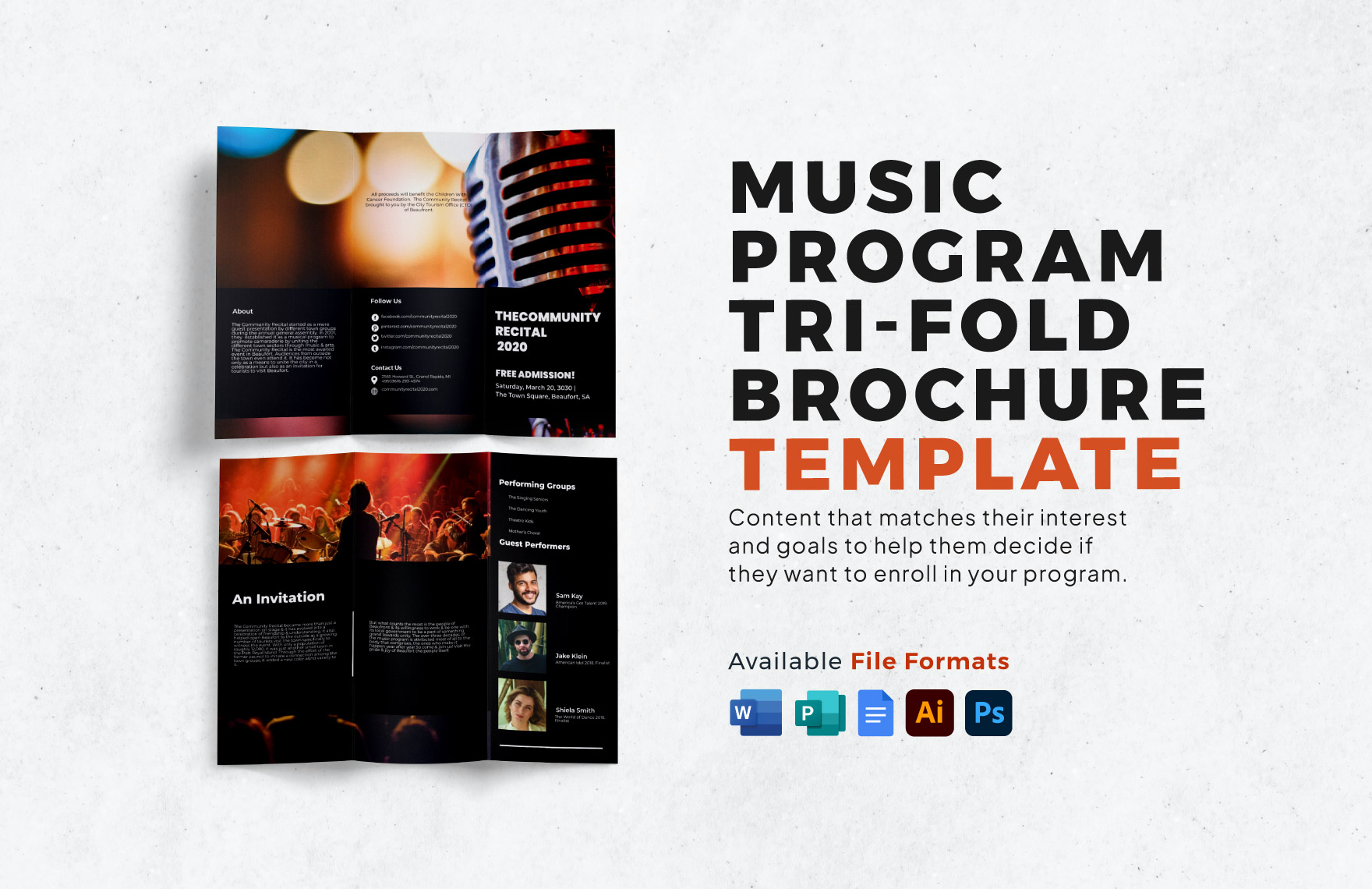 Free Music Brochure Templates Editable And Printable
