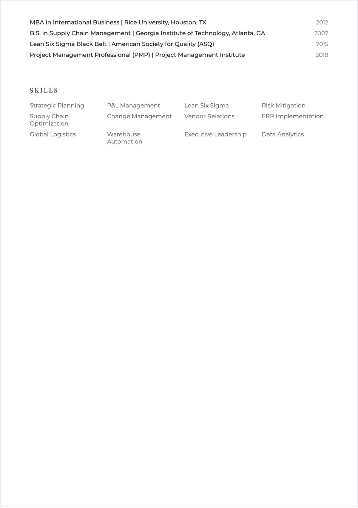 Free Executive Summary ATS CV Template, AI CV Builder