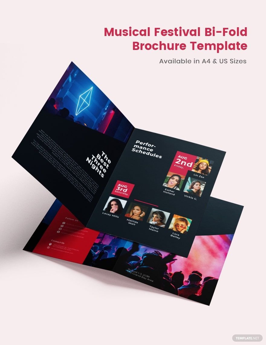 Musical Festival Bi-Fold Brochure Template in Word, Google Docs, PSD, Apple Pages, Publisher