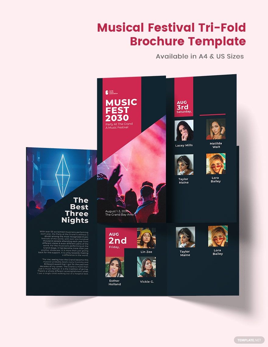 Musical Festival Tri-Fold Brochure Template