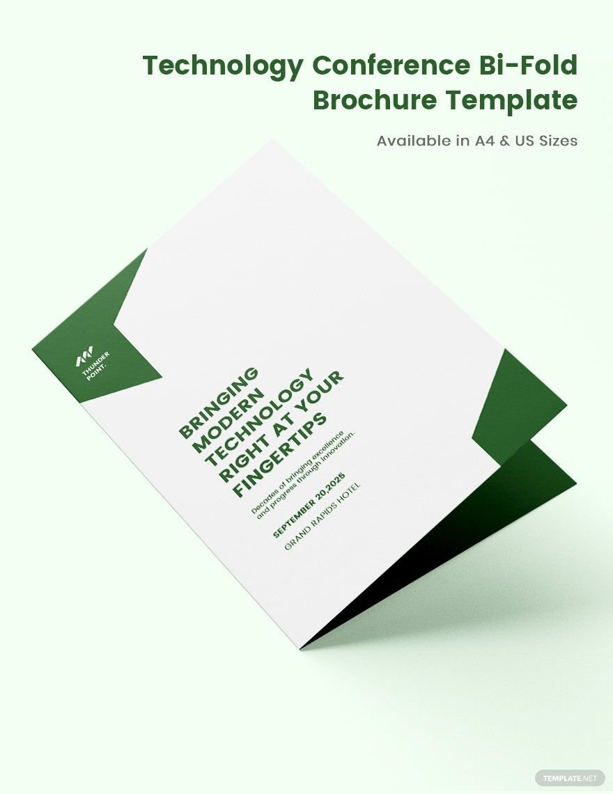 Technology Conference Bi-Fold Brochure Template in Word, Google Docs, PSD, Apple Pages, Publisher
