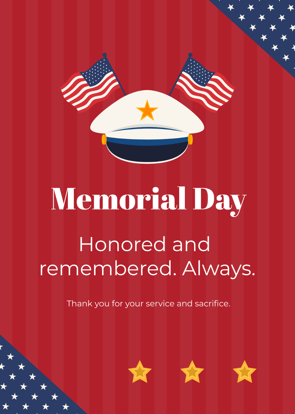 Free Memorial Day Thankyou Message Template