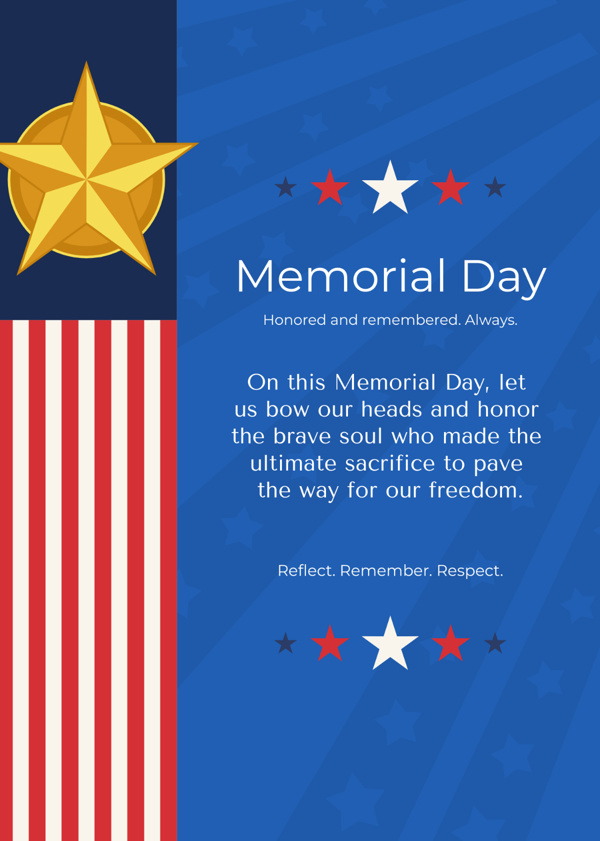 Free Memorial Day Business Message Template