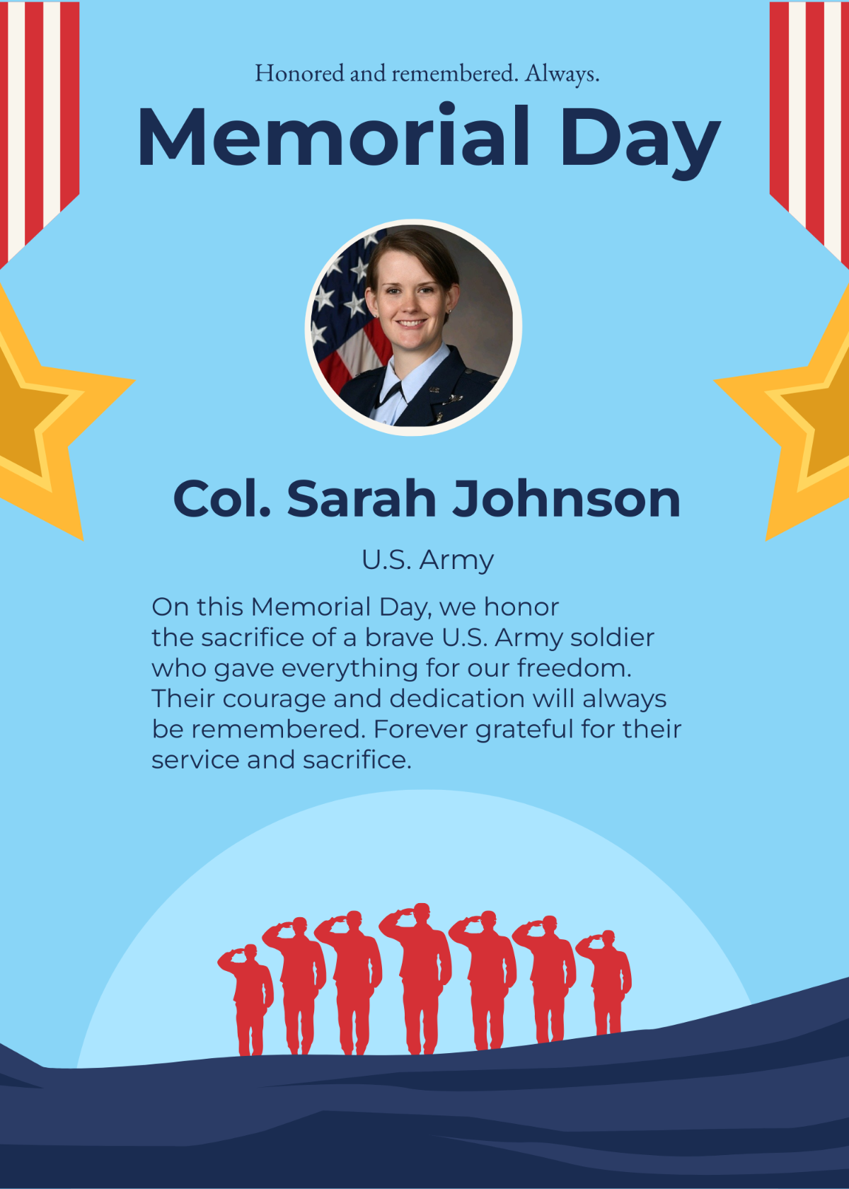 Free Army Memorial Day Message Template