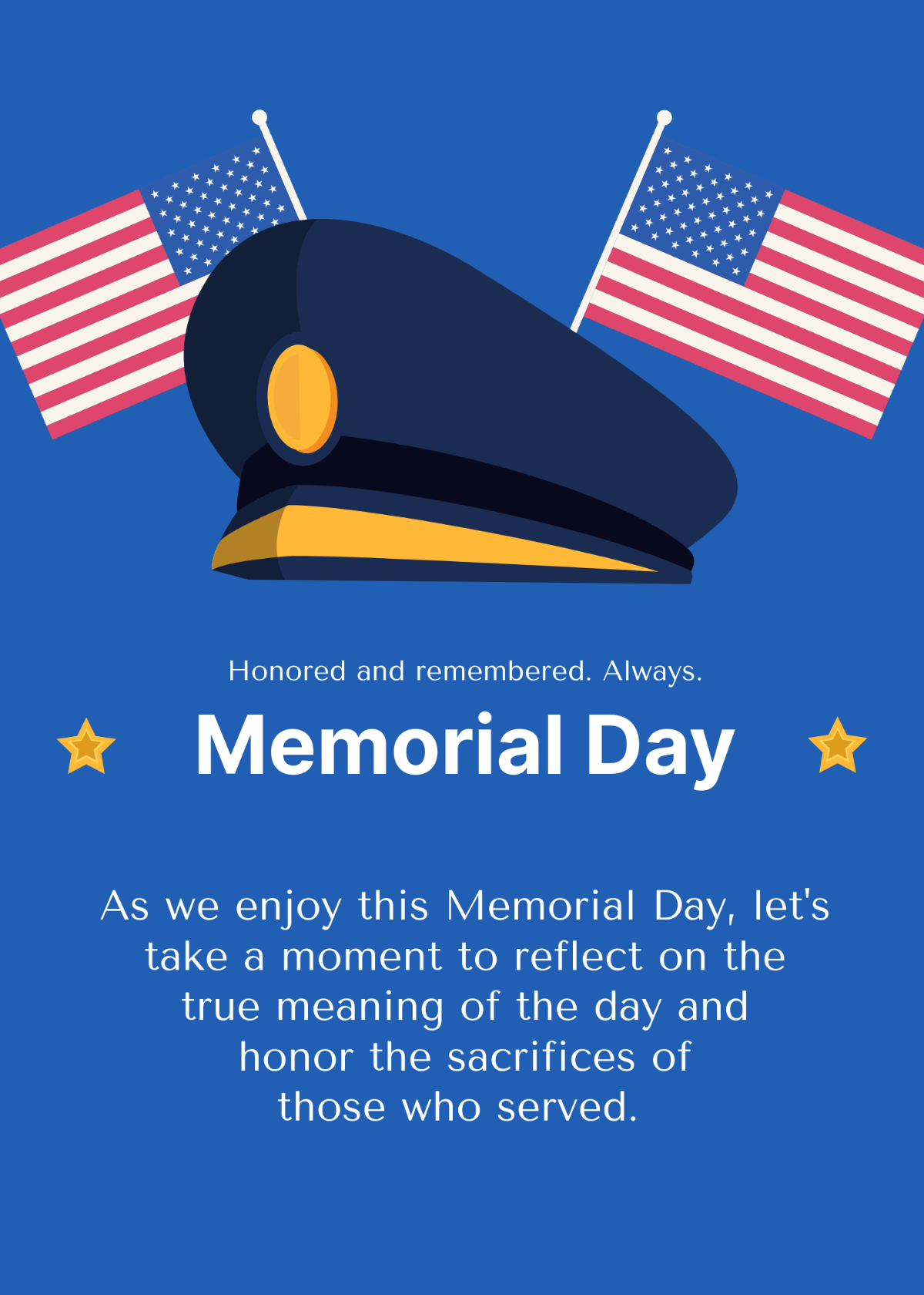 Free Memorial Day Message to Staff Template