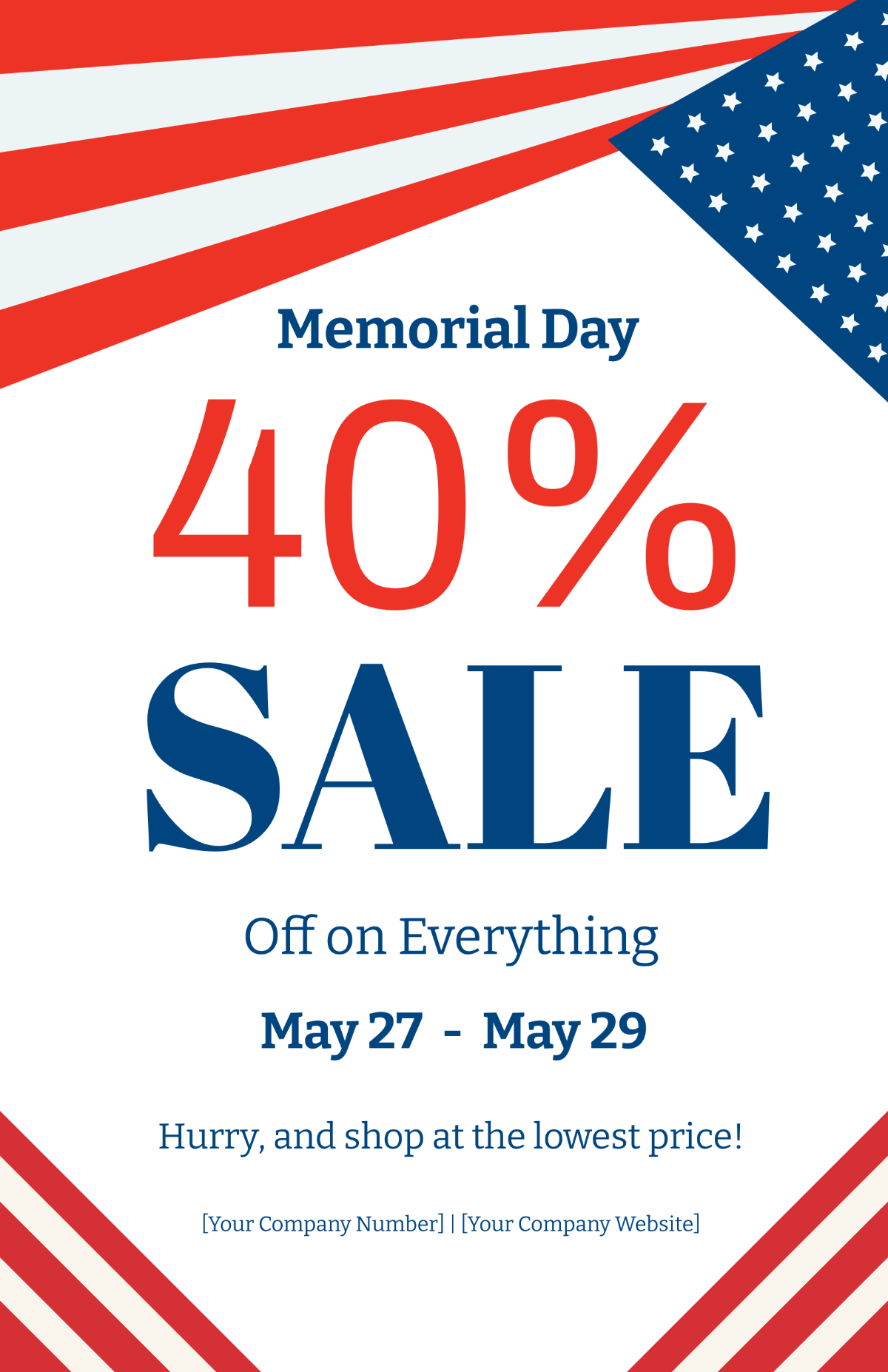 Memorial Day Sale Poster Template