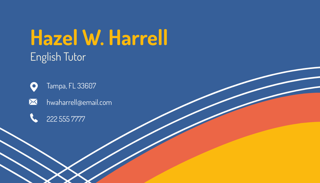 Free Tutoring Business Card Template