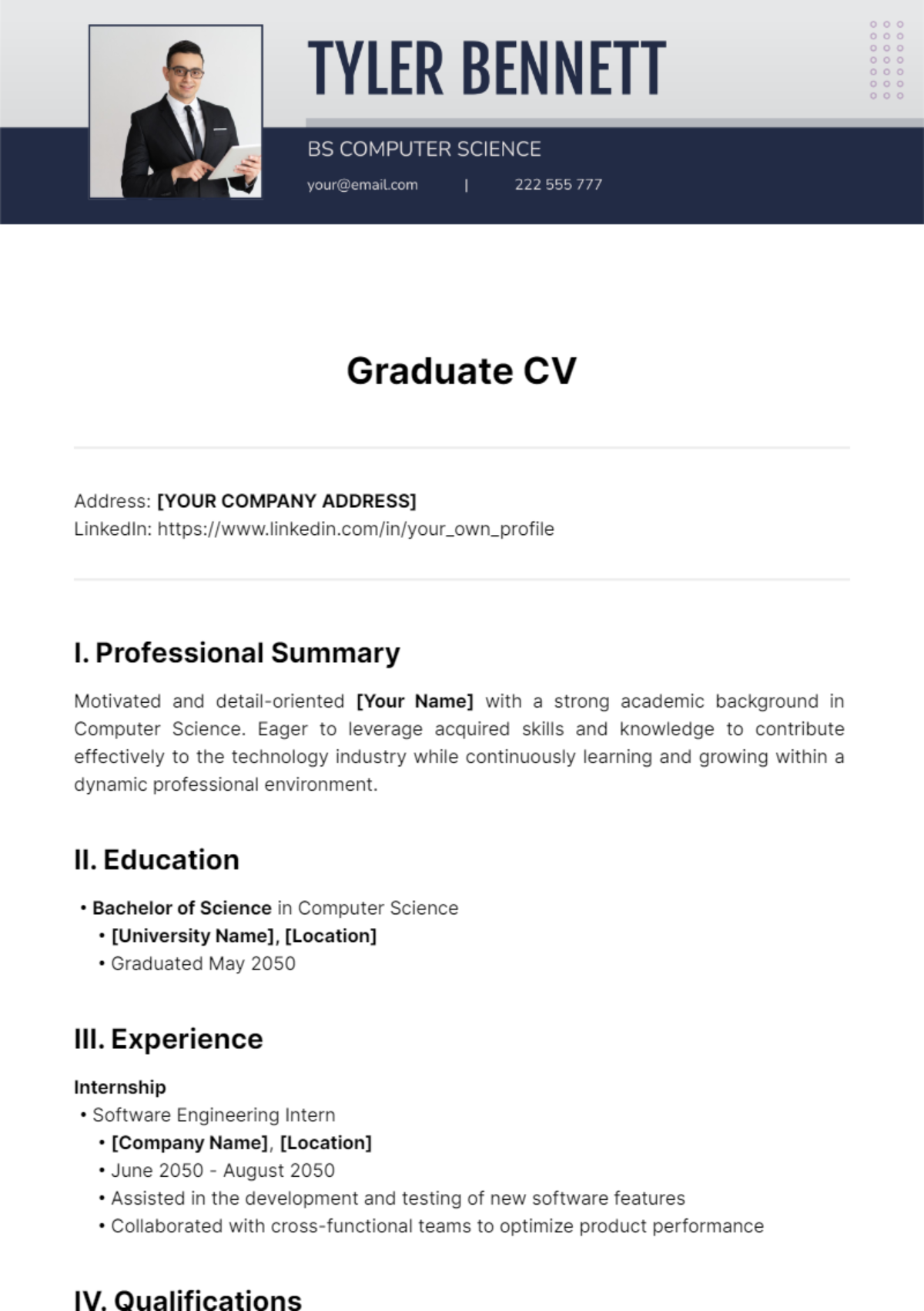 Graduate CV Template