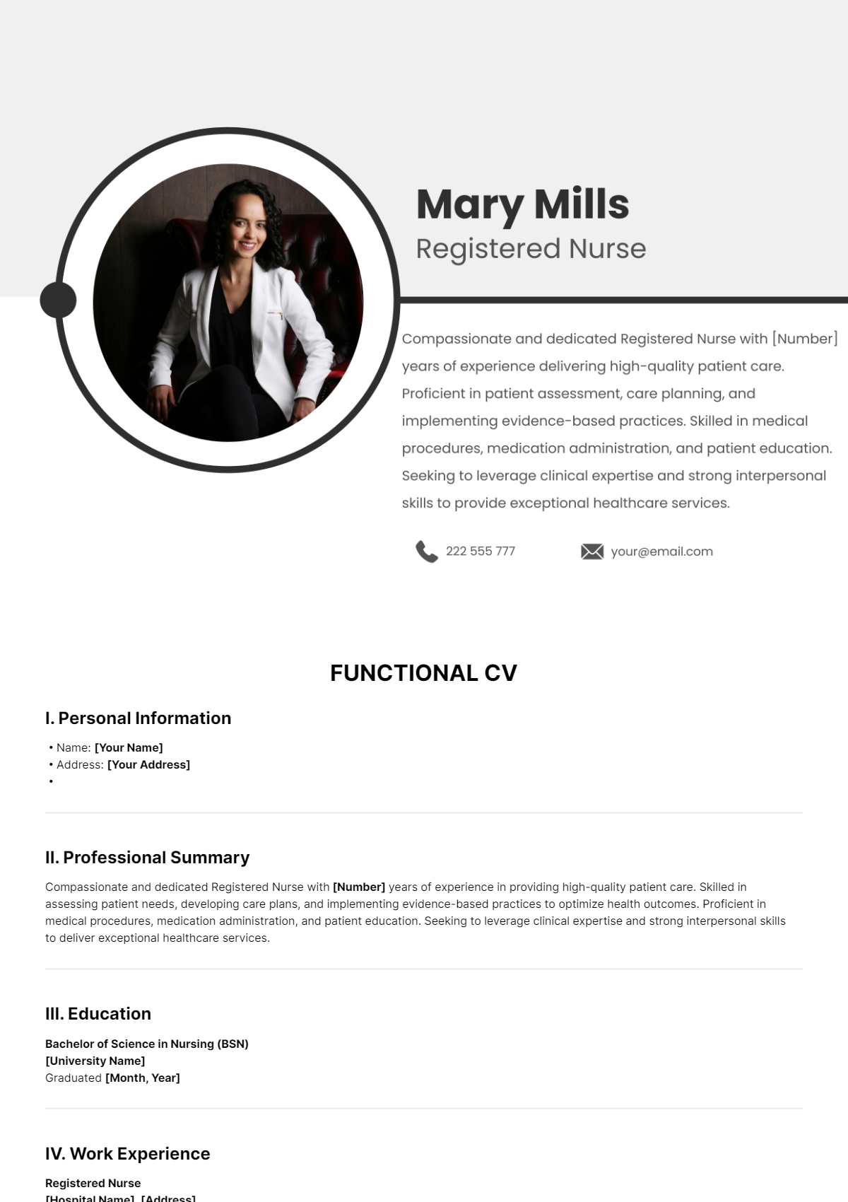 Functional CV Template - Edit Online & Download