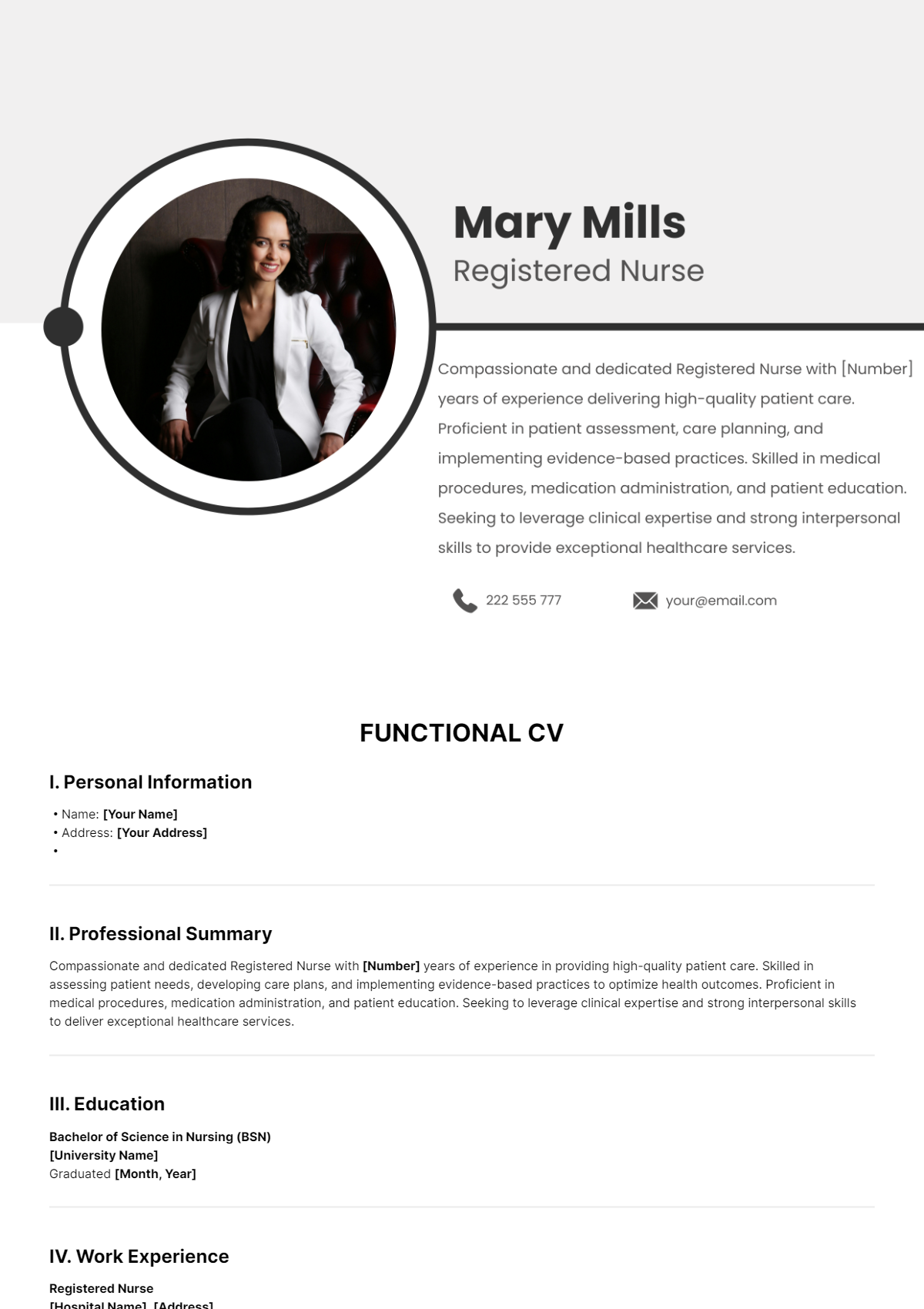 Free Functional CV Template To Edit Online Free Functional CV Template To Edit Online