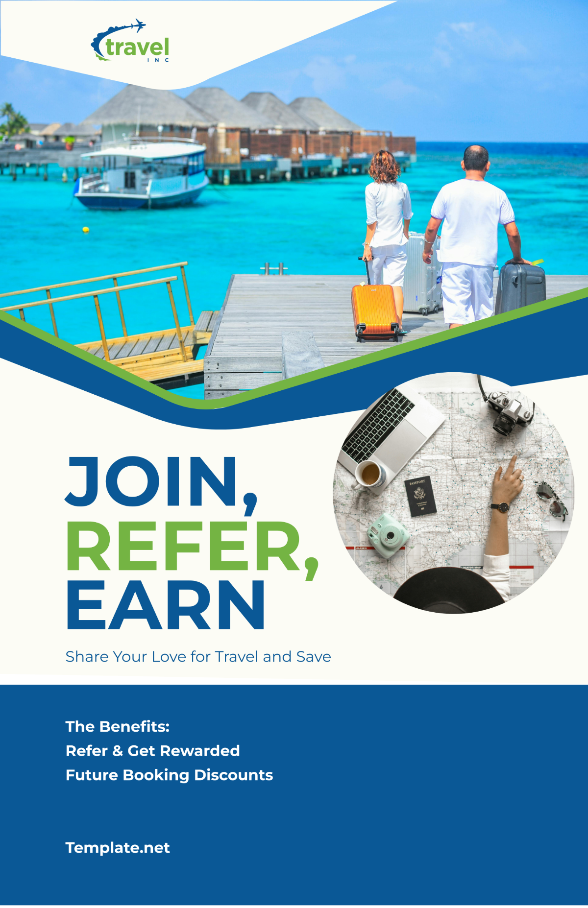 Travel Agency Referral Program Poster Template