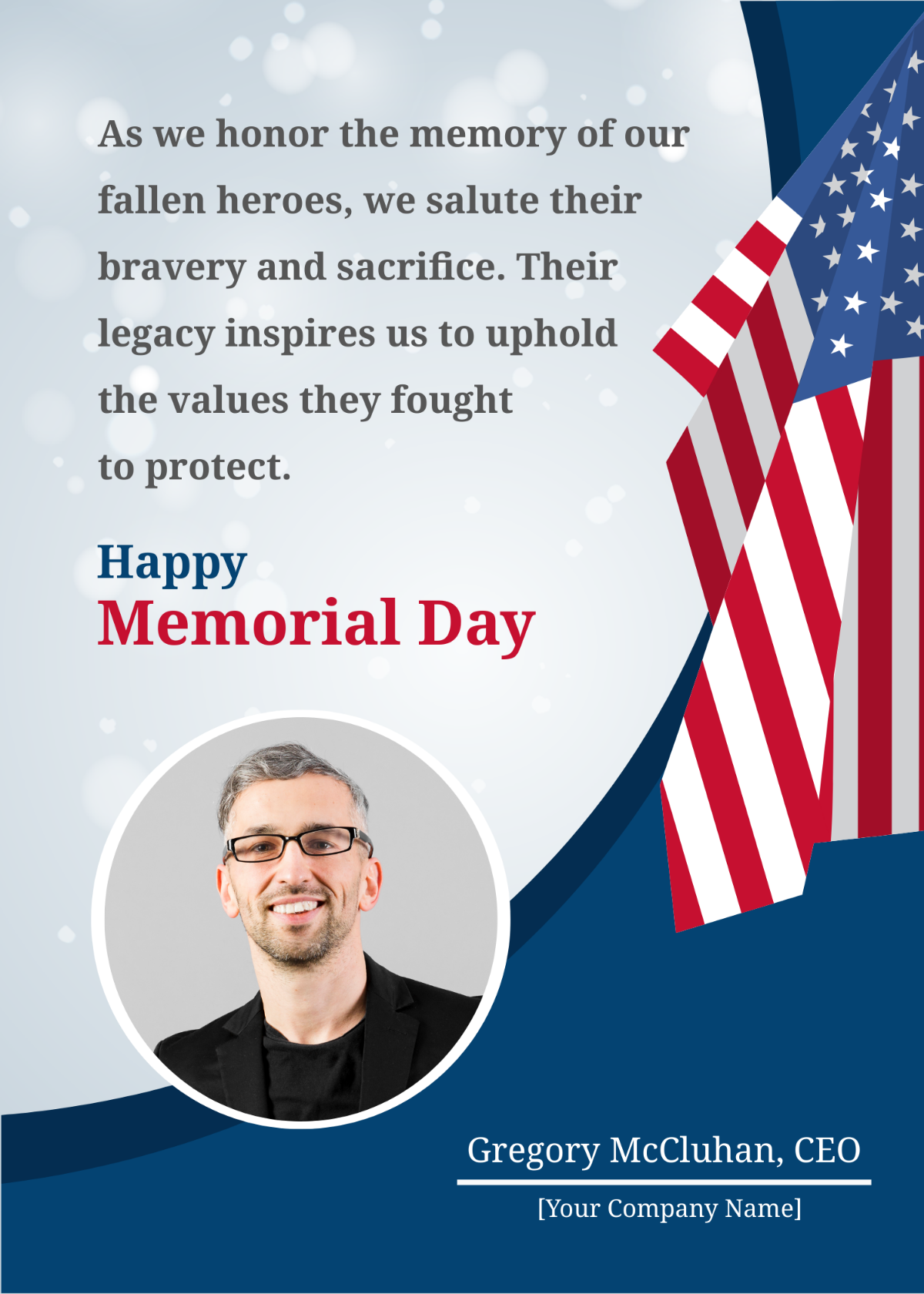 Memorial Day Message From CEO Template