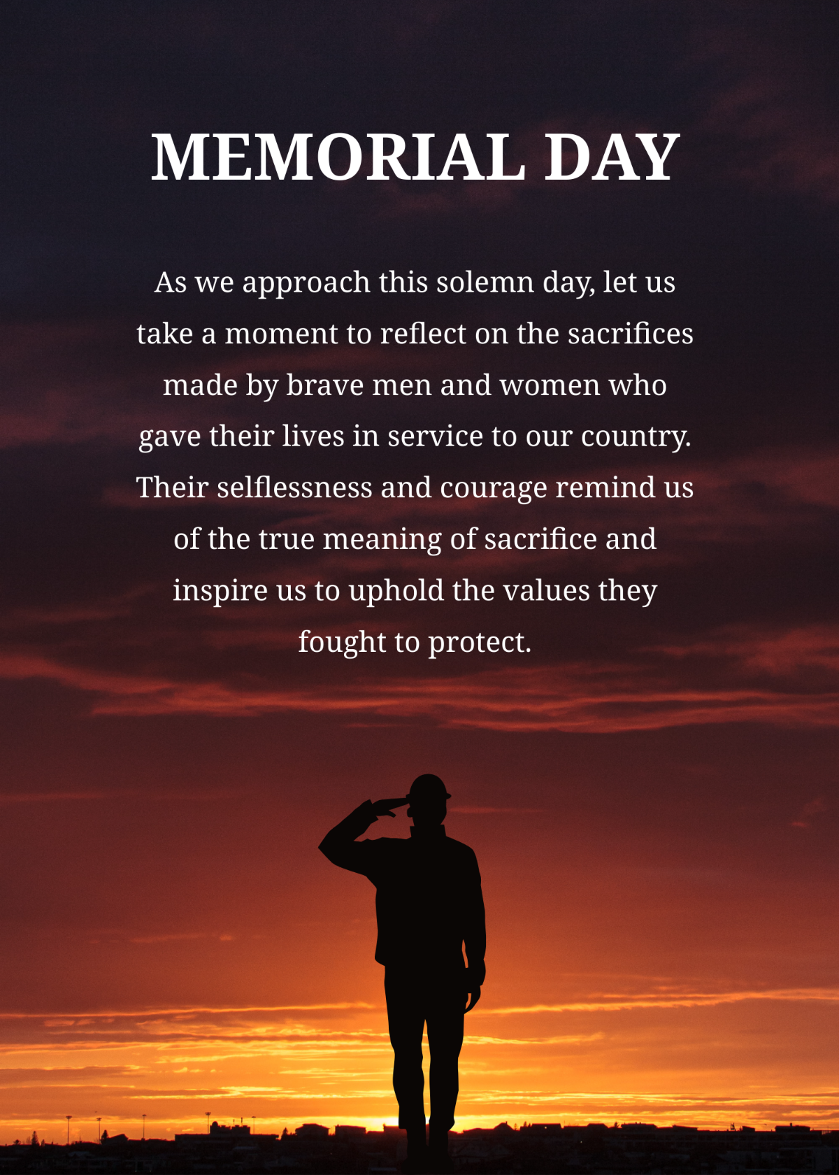 Memorial Day Messages to Employees Template