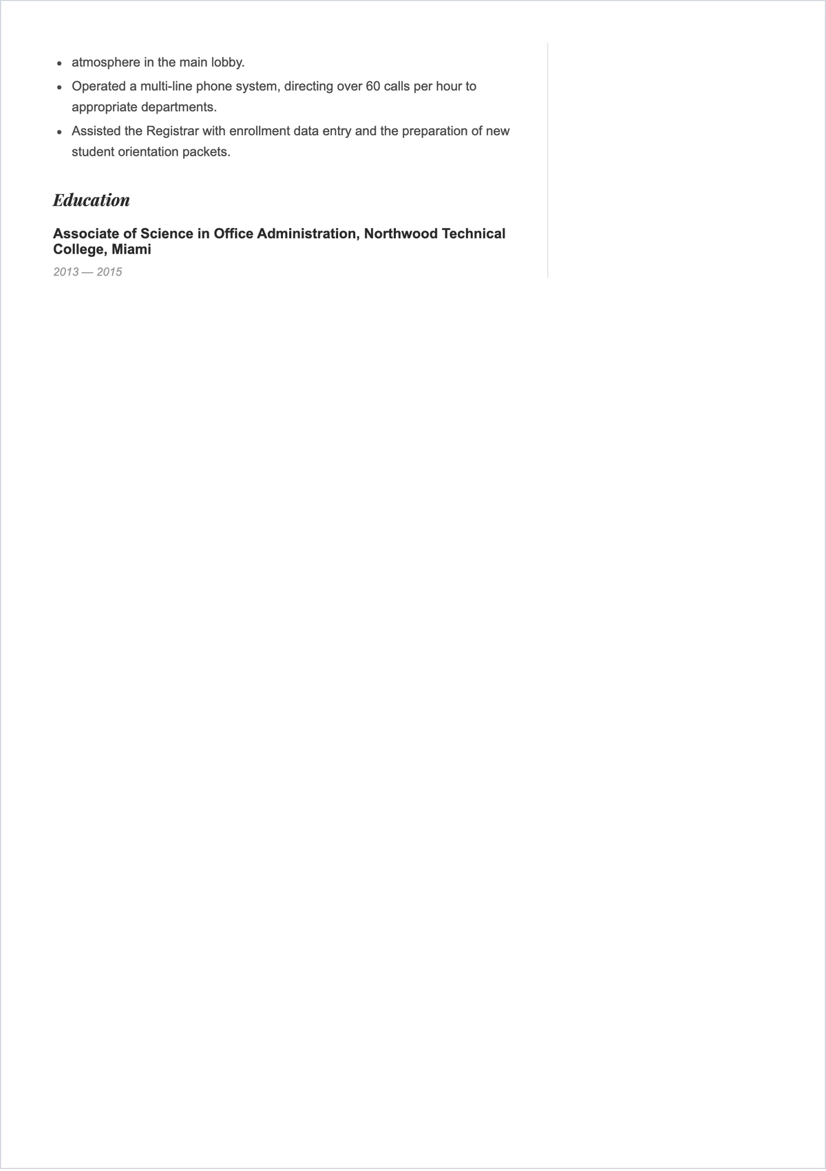 Free School Receptionist ATS CV Template, AI CV Builder