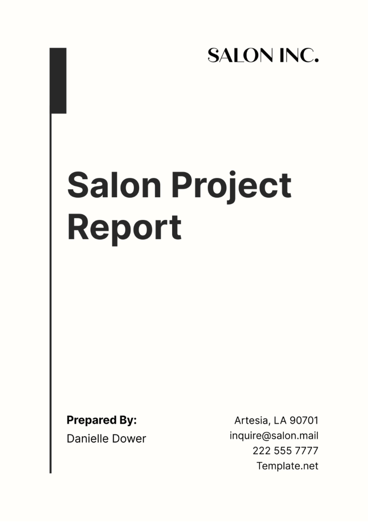 Salon Project Report Template