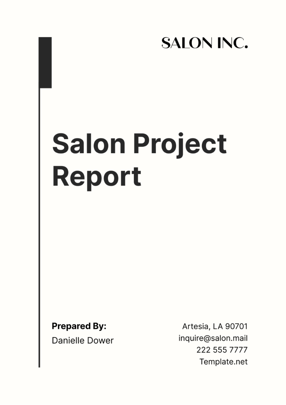 Salon Project Report Template - Edit Online & Download