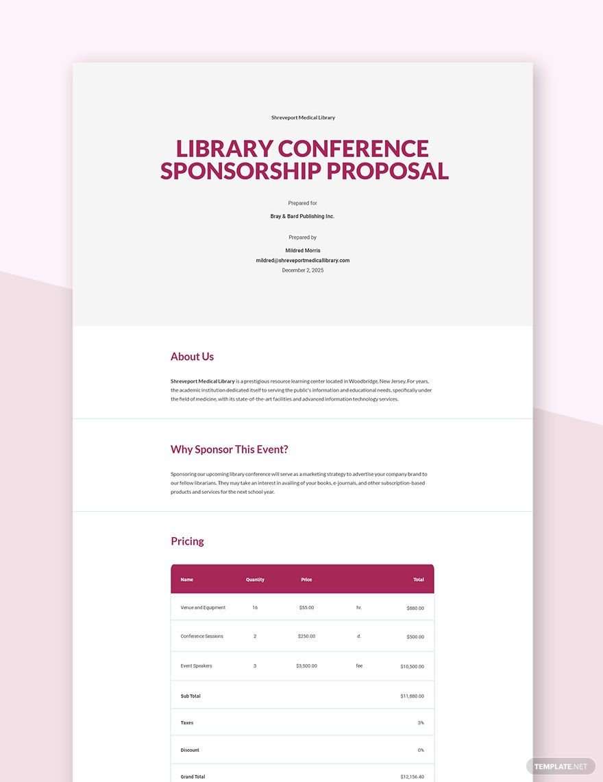 Conference Sponsorship Proposal Template
