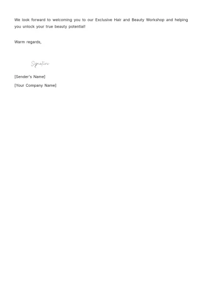 Free Salon Event Notice Template to Edit Online