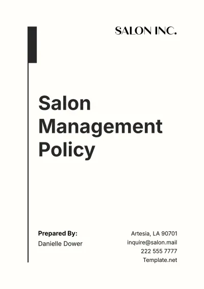 Free Salon Management Policy Template to Edit Online