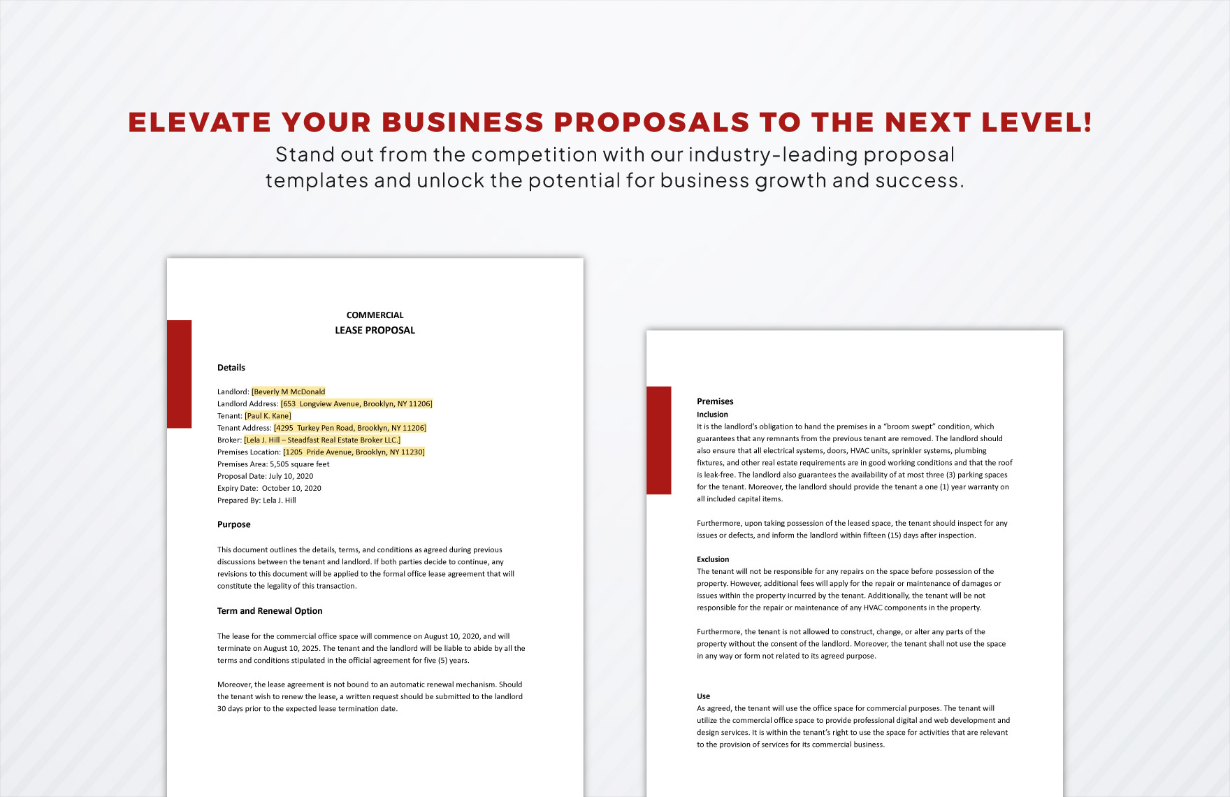 Office Lease Proposal Template